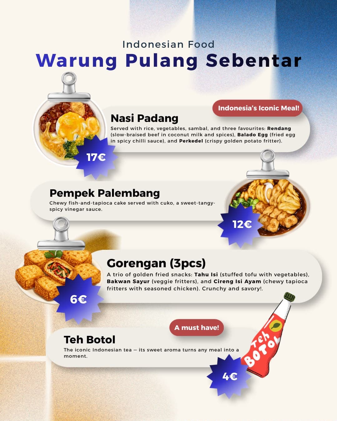 Indonesia menu