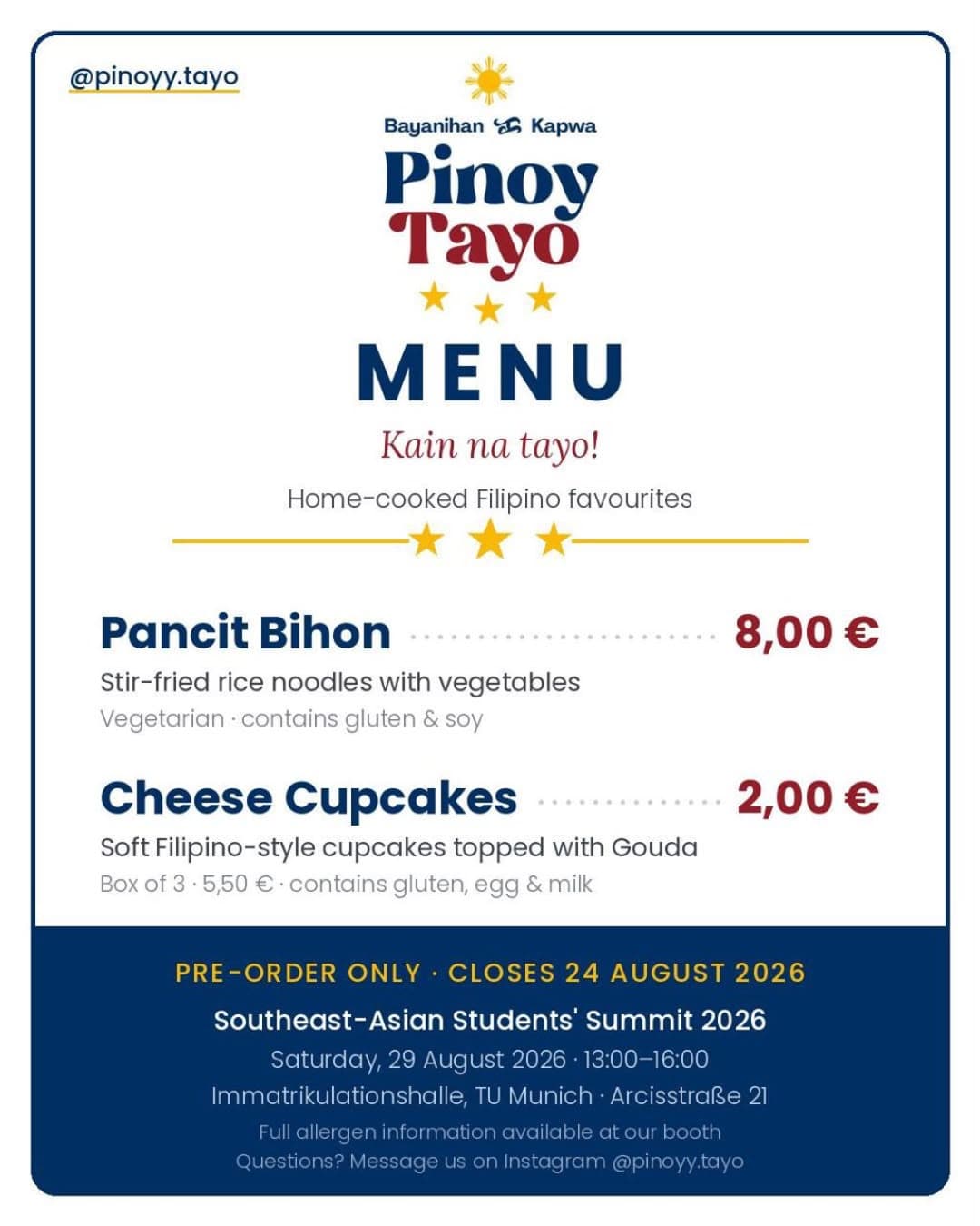 Philippines menu